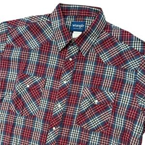Vintage‎ Wrangler Pearl Snap Western Shirt Mens Size 2XLT Tall Multicolor Cowboy